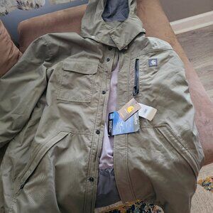 mens carhartt size xl breathable waterproof coat olive green